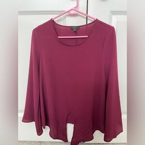 iris red bell sleeve blouse size small